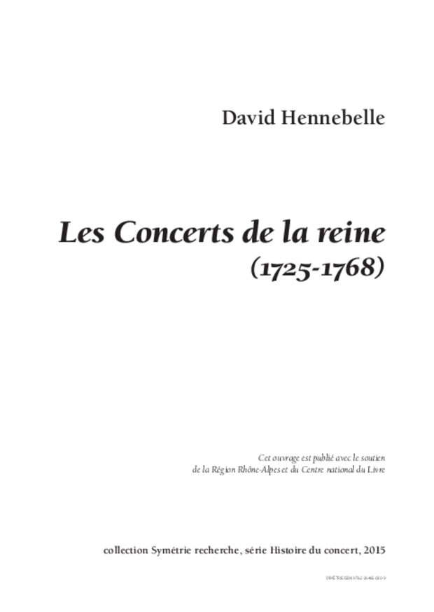 Les Concerts de la Reine (1725-1768), extrait 1