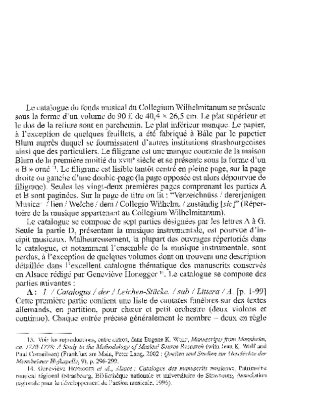 Catalogue de la musique instrumentale du Collegium Wilhelmitanum de Strasbourg, extrait 2