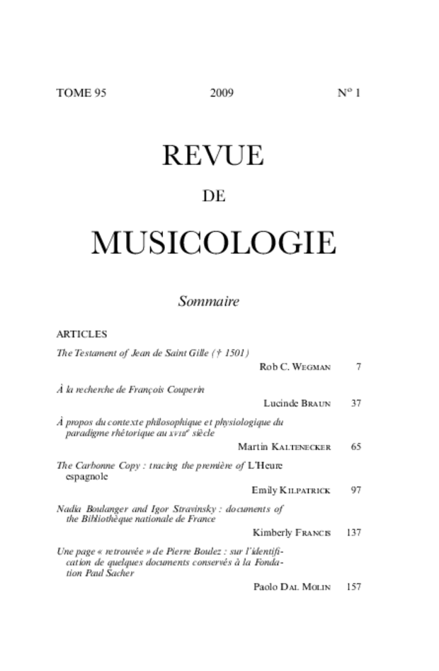 Revue de musicologie, t. 95/1 (2009), extrait 1