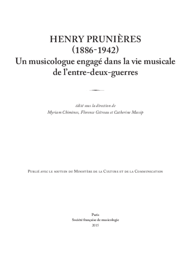 Henry Prunières (1886-1942), extrait 2