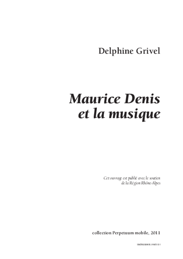 Maurice Denis et la musique, extrait 1