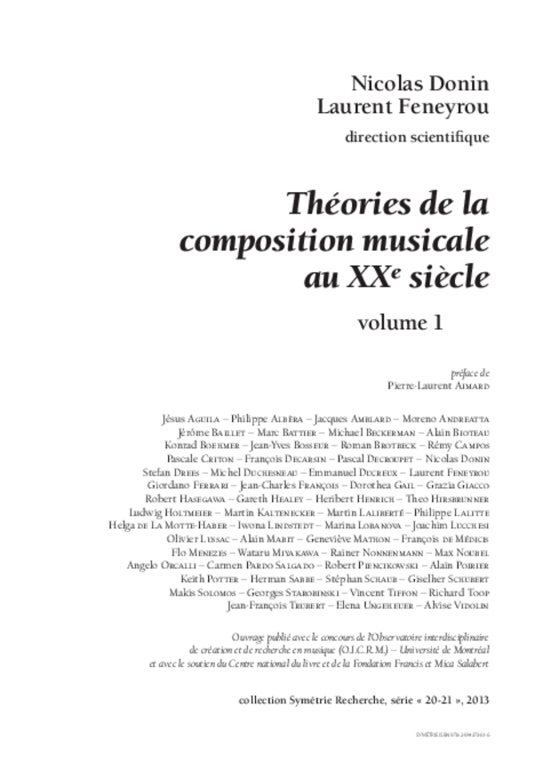 Théories de la composition musicale au xxe siècle, extrait 1