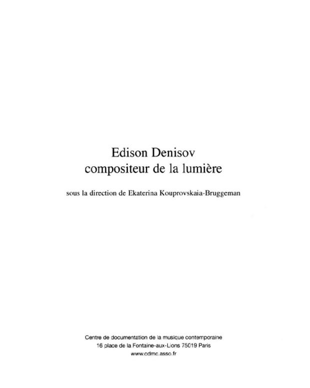 Edison Denisov, compositeur de la lumière, extrait 1