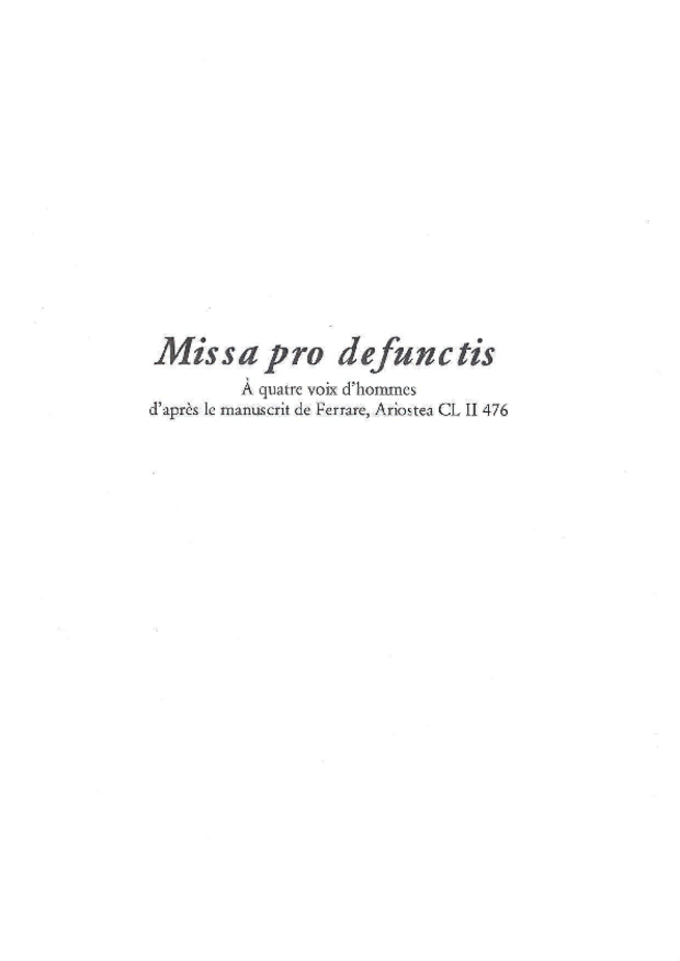Missa pro defunctis, extrait 1