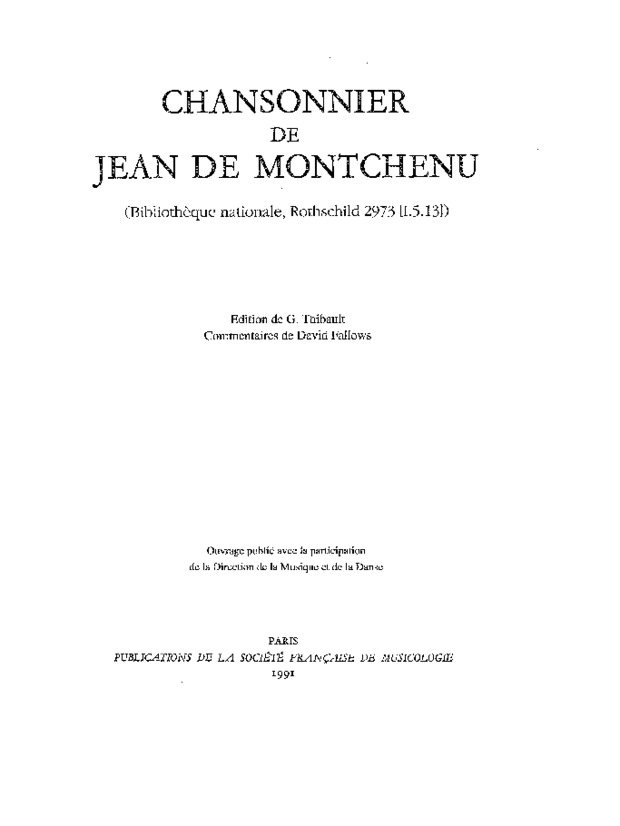 Chansonnier de Jean de Montchenu, extrait 1
