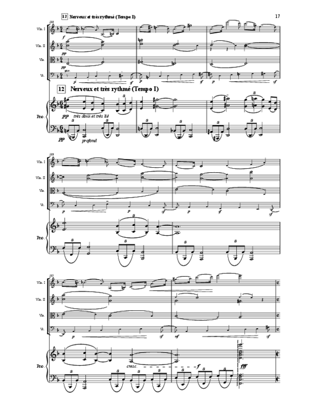 Quintette en fa majeur pour cordes et piano, extrait 17