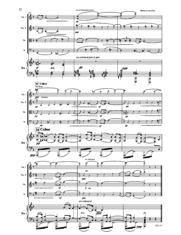 Quintette en fa majeur pour cordes et piano, extrait 22