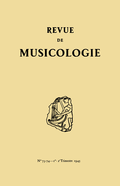 couverture de Revue de musicologie, t. 27/1 (1945)