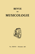 (couverture de Revue de musicologie, t. 37/2 (1955))