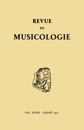 (couverture de Revue de musicologie, t. 39/1 (1957))
