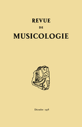 (couverture de Revue de musicologie, t. 42/2 (1958))