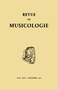 (couverture de Revue de musicologie, t. 46/2 (1960))