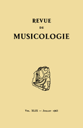 couverture de Revue de musicologie, t. 49/1 (1963)