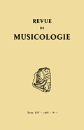 (couverture de Revue de musicologie, t. 54/1 (1968))