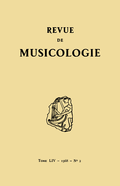 couverture de Revue de musicologie, t. 54/2 (1968)