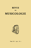 couverture de Revue de musicologie, t. 56/2 (1970)