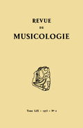(couverture de Revue de musicologie, t. 59/2 (1973))
