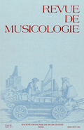 (couverture de Revue de musicologie, t. 86/1 (2000))
