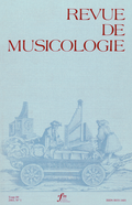 (couverture de Revue de musicologie, t. 89/1 (2003))