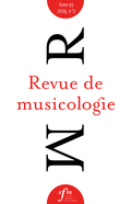 couverture de Revue de musicologie, t. 95/2 (2009)