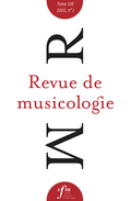 couverture de Revue de musicologie, t. 106/1 (2020)