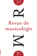 couverture de Revue de musicologie, t. 108/1 (2022)