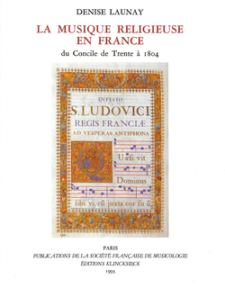 (couverture de La Musique religieuse en France du concile de Trente à 1804)