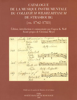 (couverture de Catalogue de la musique instrumentale du Collegium Wilhelmitanum de Strasbourg)