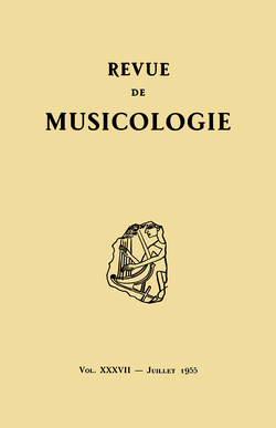 (couverture de Revue de musicologie, t. 37/1 (1955))