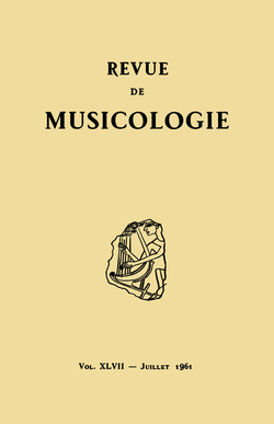 (couverture de Revue de musicologie, t. 47/1 (1961))