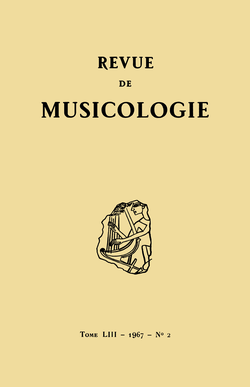 (couverture de Revue de musicologie, t. 53/2 (1967))
