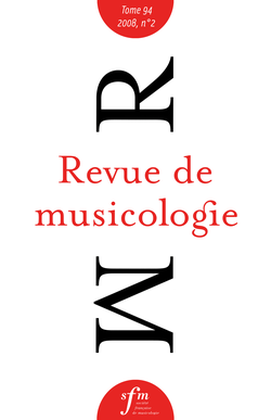 (couverture de Revue de musicologie, t. 94/2 (2008))