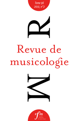(couverture de Revue de musicologie, t. 96/2 (2010))