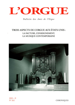 (couverture de Trois aspects de l’orgue aux États-Unis : la facture, l’enseignement, la musique contemporaine)
