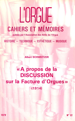 (couverture de “À propos de la Discussion sur la facture d’orgues” (1914), Albert Schweitzer)
